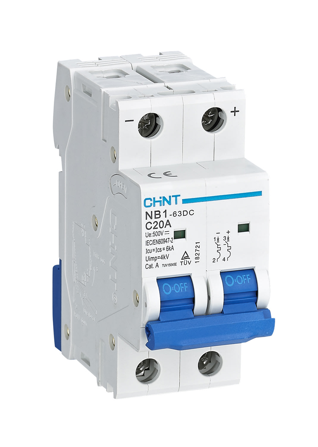 CHINT ITALIA INVESTM - CHT182721 NB1-63/DC20-2P-6 - INT MT 2P 20A 500VDC