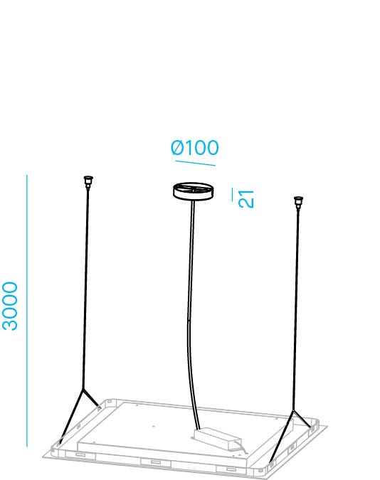 NOBILE ITALIA - NOBAD3 KIT SOSP. DM66 DM312: ROSONE E CAVI L.3M