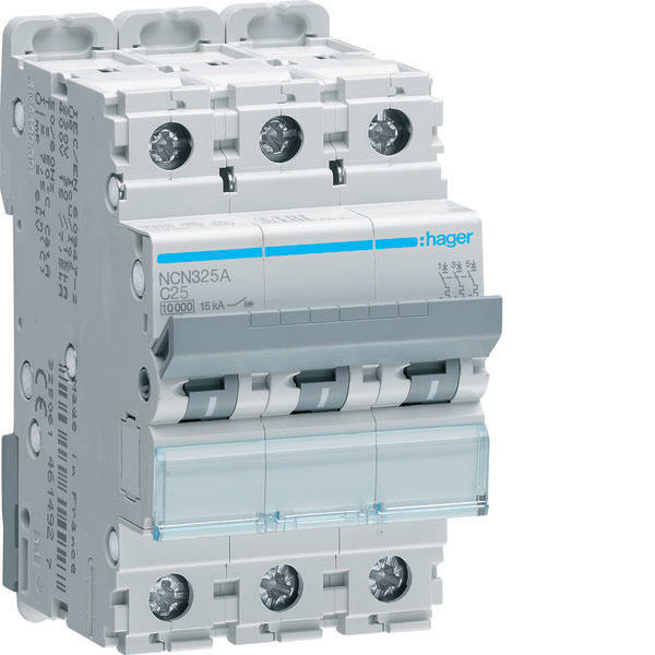 HAGER - HAGNCN325A INTERR. AUTOM. 3P 25A 10 KA C 3M