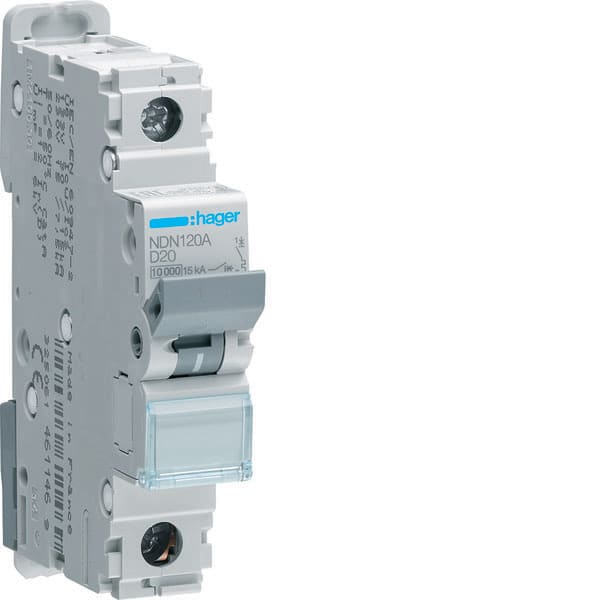 HAGER - HAGNDN120A INTERR. AUTOM. 1P 20A 10KA D 1M