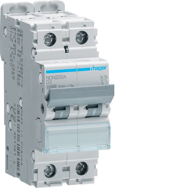 HAGER - HAGNDN202A INTERR. AUTOM. 2P 2A 10KA D 2M