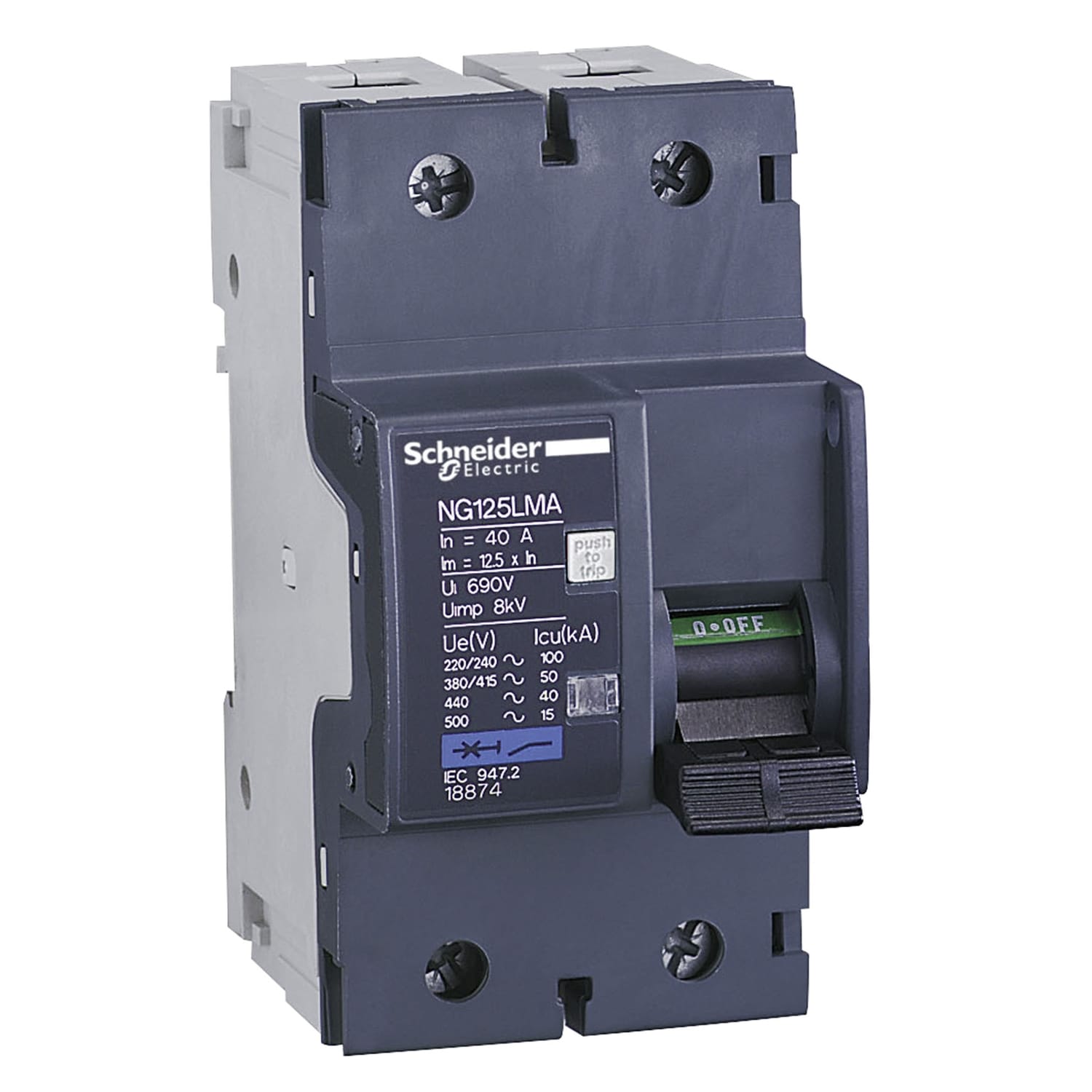 SCHNEIDER ELECTRIC - SNR18874 INT. AUT. NG125LMA 2P 40A C.MA