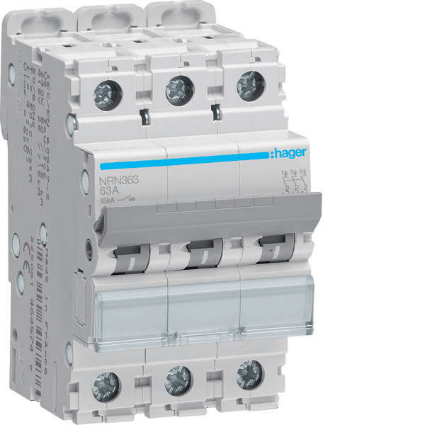 HAGER - HAGNRN363 INTERRUTTORE AUTOMATICO 3P 63A 15KA C 3
