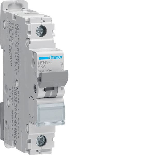 HAGER - HAGNSN150 INTERRUTTORE AUTOMATICO 1P 50A 15KA D 1