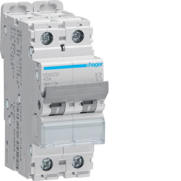 HAGER - HAGNSN232 INTERRUTTORE AUTOMATICO 2P 32A 20KA D 2