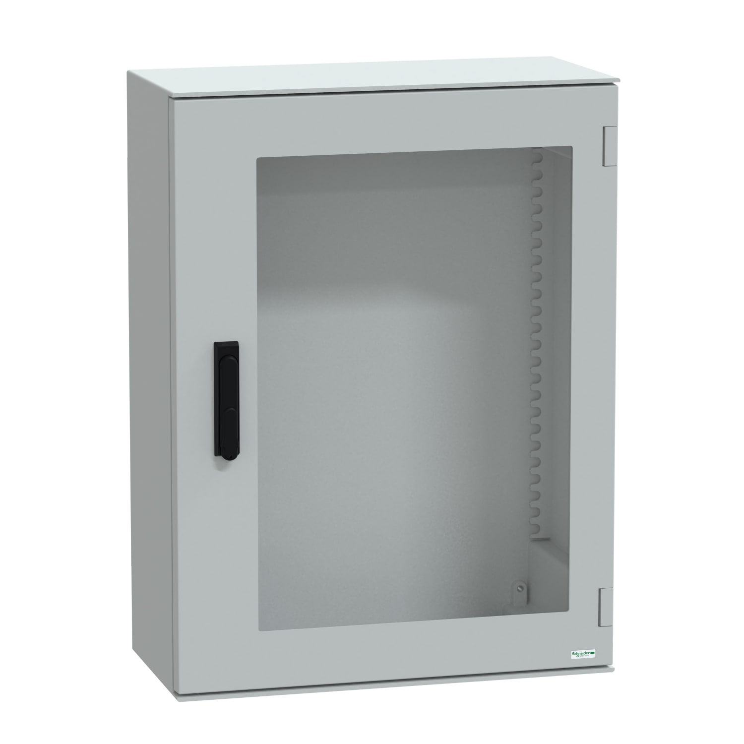 SCHNEIDER ELECTRIC - SNRNSYPLM86TVG Cassetta in poliestere montata a parete, PanelSeT PLM, porta trasparente, con maniglia, 847x636x300mm, IP66, IK08, RAL 7035