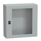 SCHNEIDER ELECTRIC - SNRNSYS3D5520T Cassetta in acciaio montata a parete, PanelSeT S3D, porta trasparente, senza piastra di montaggio, 500x500x200mm, IP66, IK08