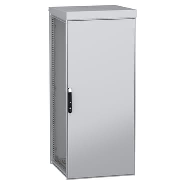 SCHNEIDER ELECTRIC - SNRNSYSFNHD18880 Outdoor floor standing modular electrical enclosure, PanelSeT SFN, decarbonized steel, 1800x800x800mm, IP55, RAL7035