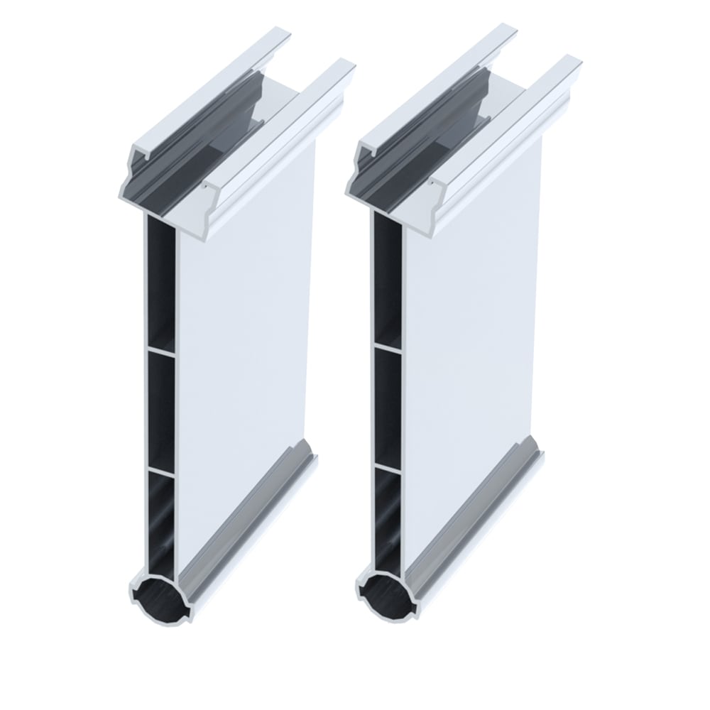 ORBIS - ORBOB620412 KITSB3F KIT Staffe elevatrici basculanti in alluminio terza fila 5°, vela 3 pannelli in ORIZZONTALE
