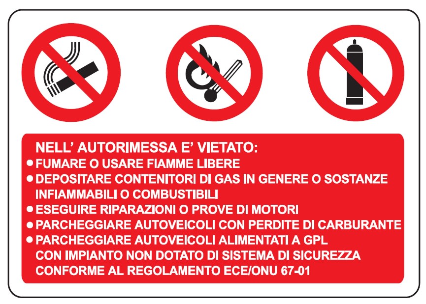 OCMEI SRL - OCM6CR1275 CART.500X330MM AUTORIMESSA   VIETAT