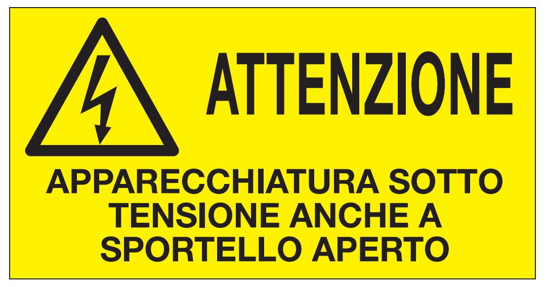 OCMEI SRL - OCM6ET2312 CF.10F ETICH. APP SOTTO TENSIONE 330X170