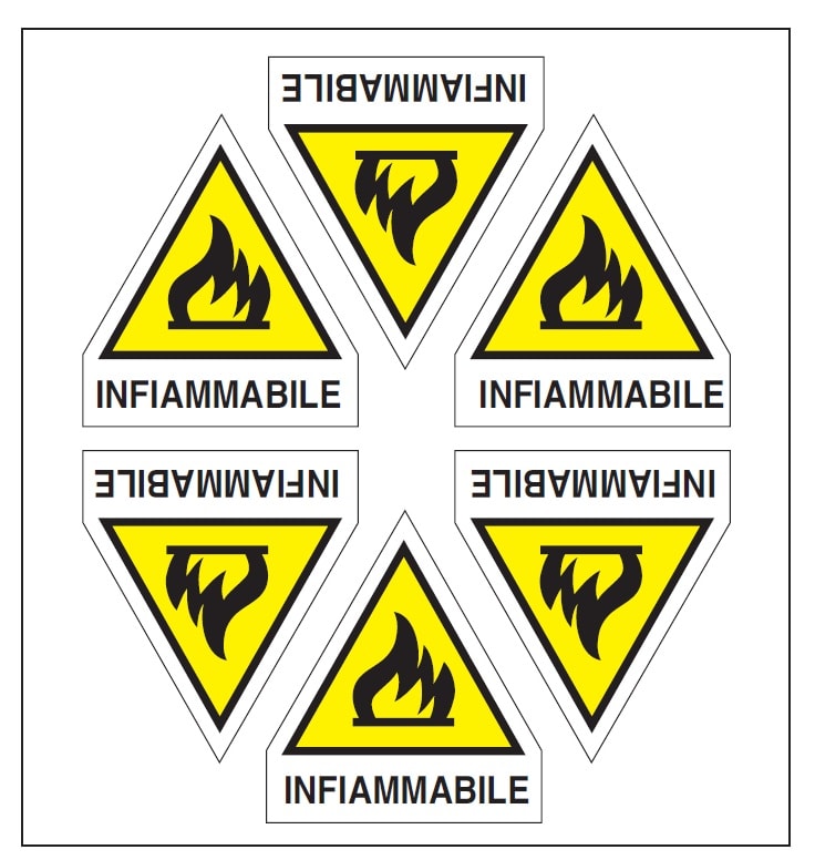 OCMEI SRL - OCM6ET2358 CF.10F ETICH. INFIAMMA. LATO 60+15 (6XF)