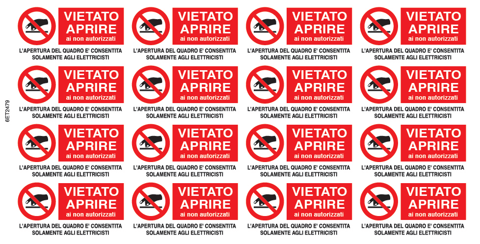 OCMEI SRL - OCM6ET2479 CF.10F TARGHETTA VIET. APRIRE 16PC MM42X