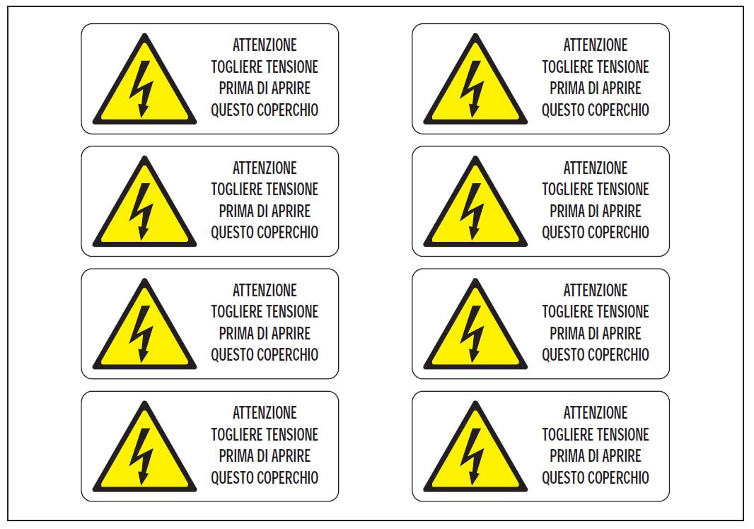 OCMEI SRL - OCM6ET2489 CF.10F ETICH ATT TOGLIERE TENSIONE  (18X