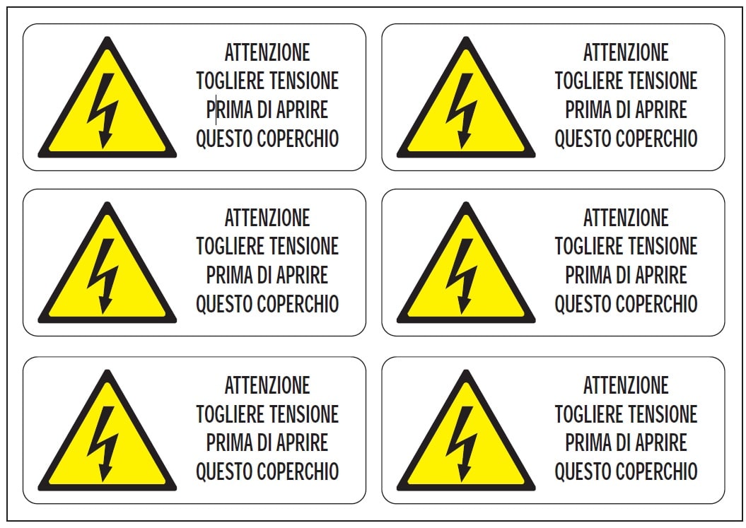 OCMEI SRL - OCM6ET2490 CF.10F ETICH ATT TOGLIERE TENSIONE (6XF