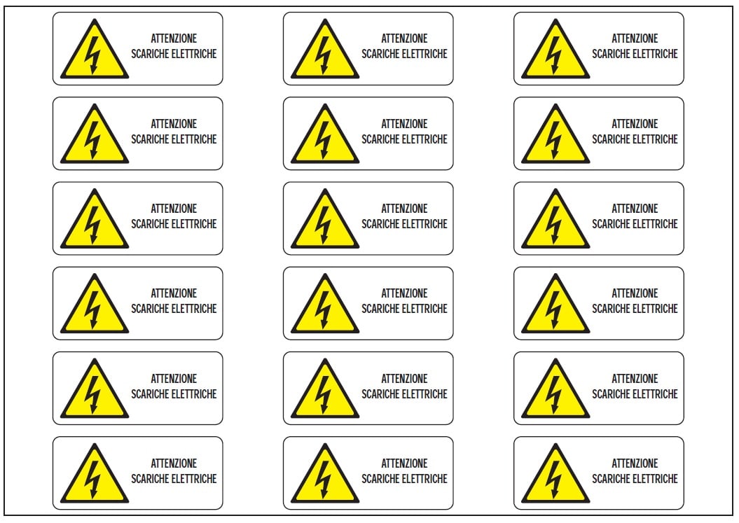 OCMEI SRL - OCM6ET2491 CF.10F ETICH. ATTENZIONE PERICOLO (18XF)
