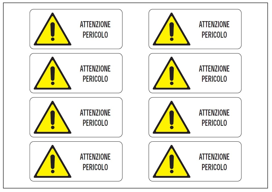 OCMEI SRL - OCM6ET2501 CF.10F ETICH.PERICOLO105X45 (8XF)
