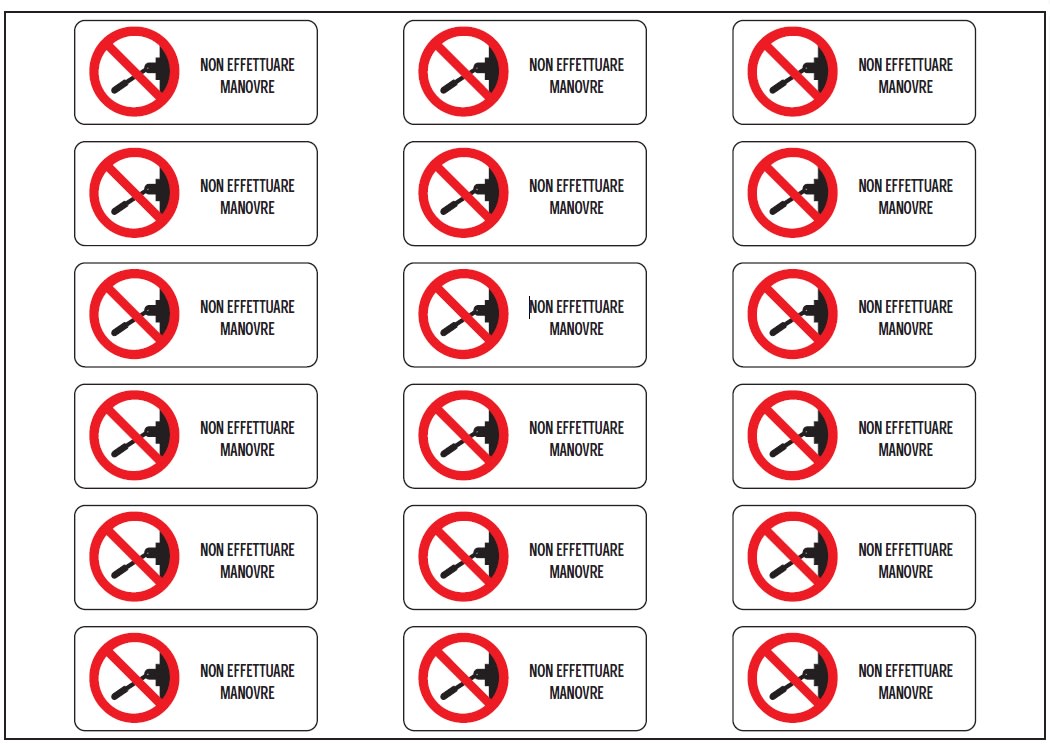 OCMEI SRL - OCM6ET2506 CF.10F ETICH NON EFFETTUARE MANOVRE (18X