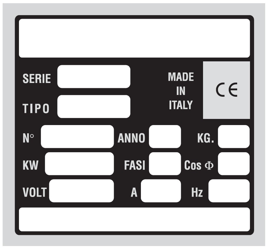 OCMEI SRL - OCM6ET2600 CF.10F ETICH.TARGHETTA UTENS.95X85