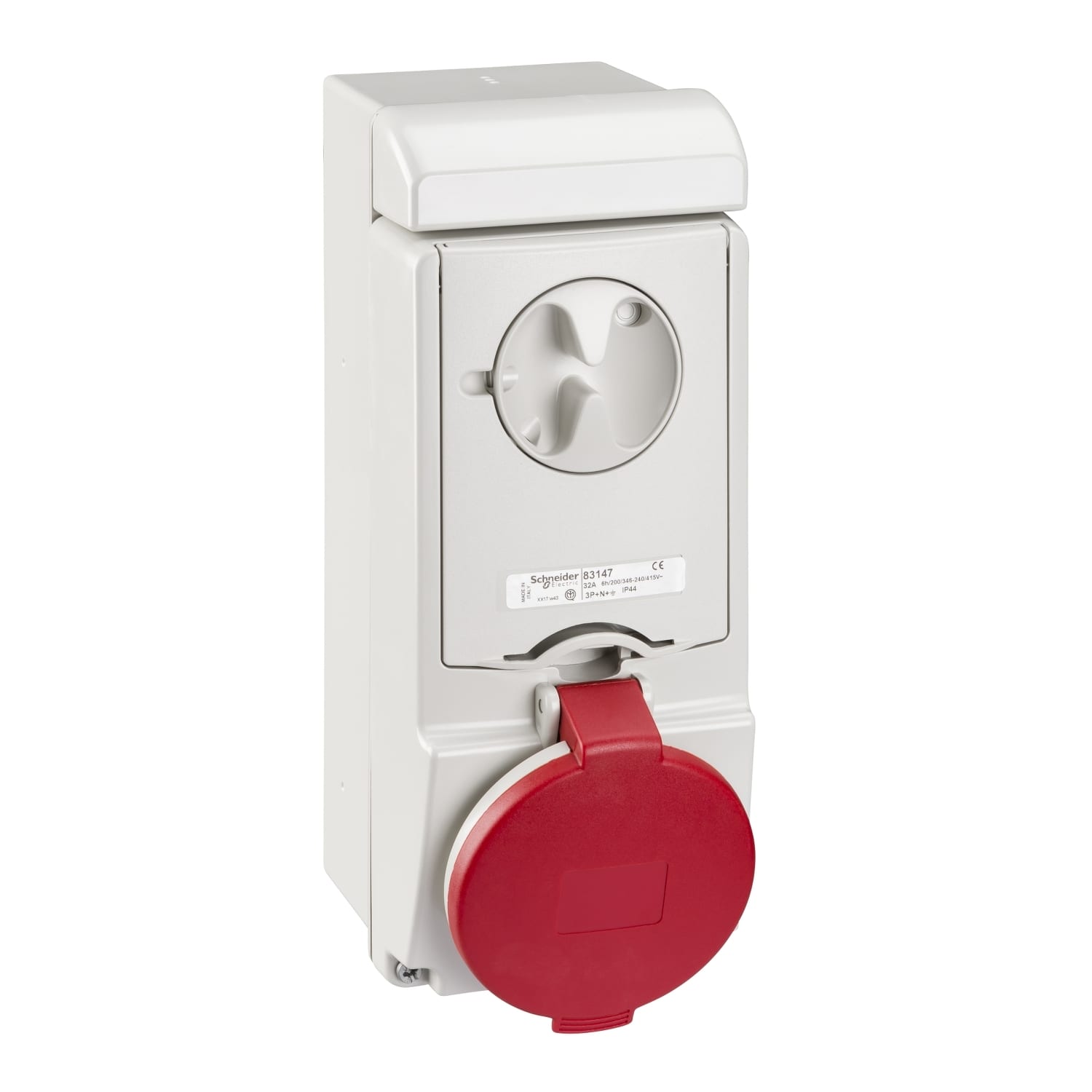 SCHNEIDER ELECTRIC - SNR83147 Presa da parete interbloccata fusibilata Unika IP44 32A 380V 3P+N+T