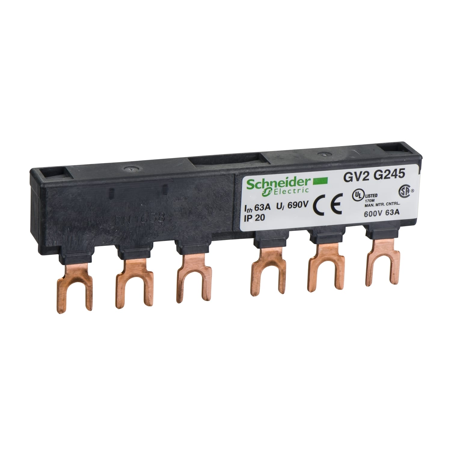 SCHNEIDER ELECTRIC - SNRGV2G245 SBARRE 3P 63A 2DER GV2 45MM