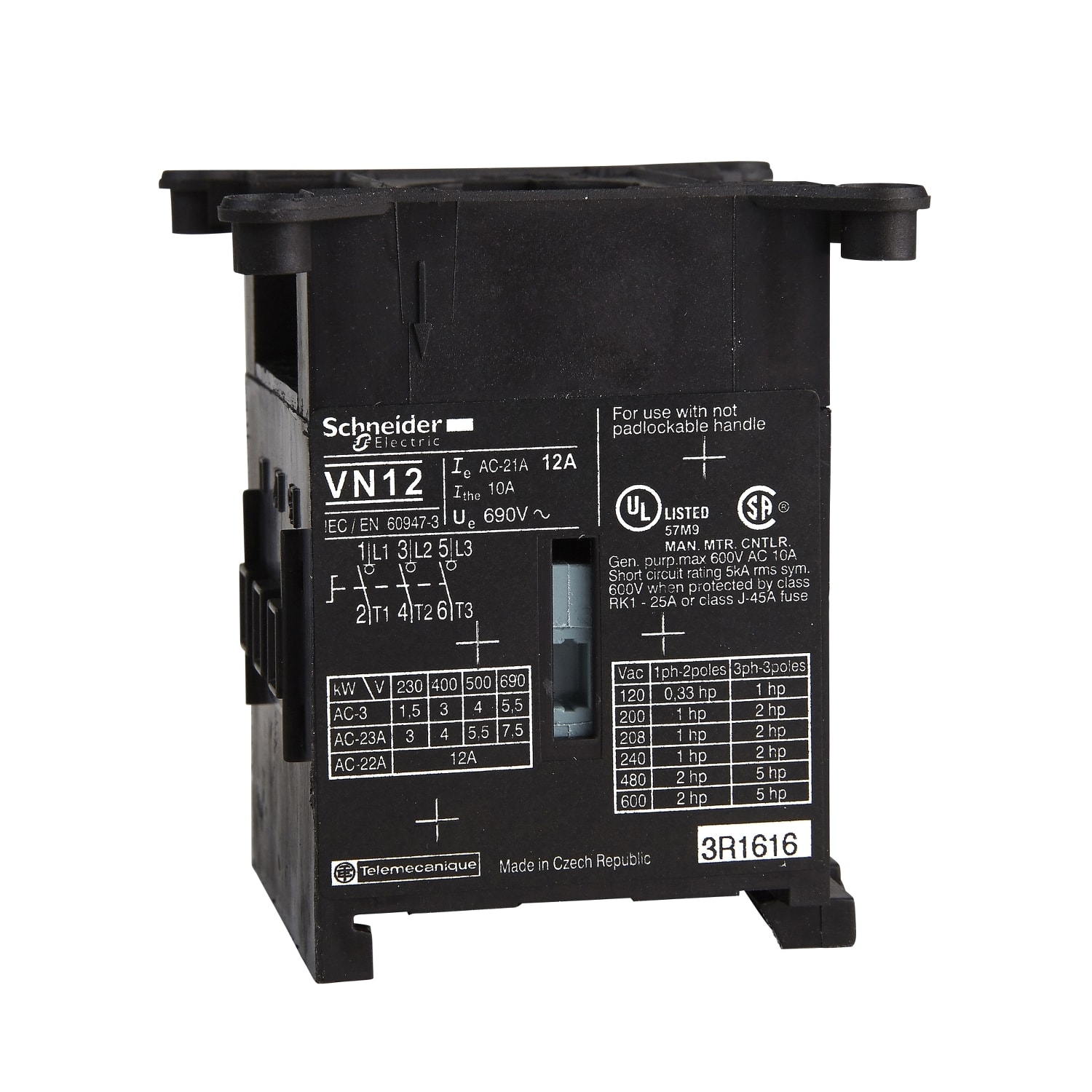 SCHNEIDER ELECTRIC - SNRVN20 CORPO INTERRUTTORE MINIVARIO 3P 20 A