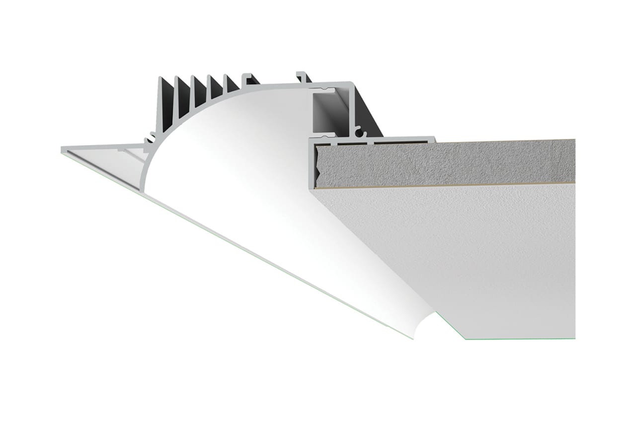 BELFIORE SRL - NVTP005D-00 Profilo in ALUMITE verniciato RAL 9010 opaco con sistema di incasso rapido.