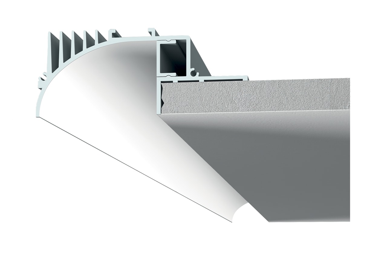 BELFIORE SRL - NVTP007C-00 Profilo in ALUMITE verniciato RAL 9010 opaco con sistema di incasso rapido.