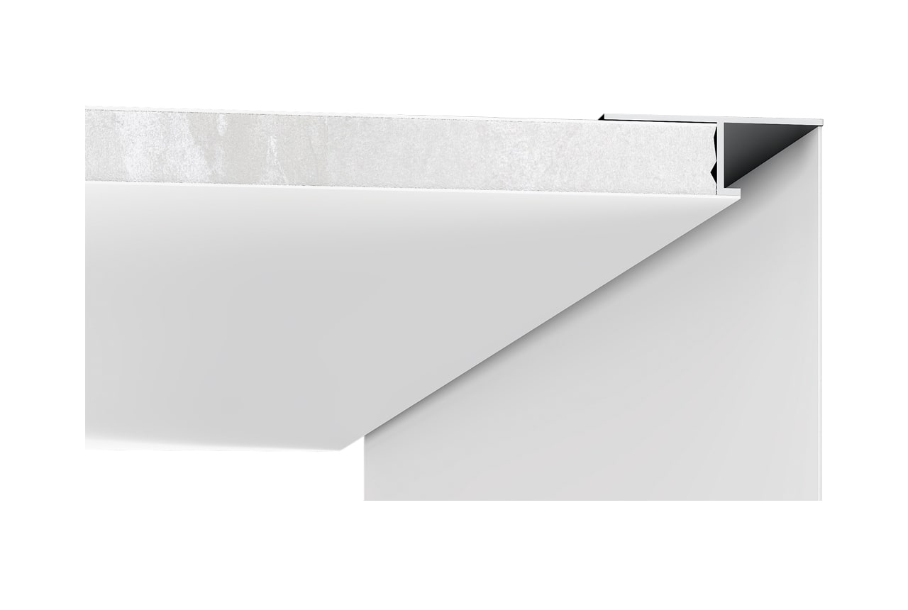 BELFIORE SRL - NVTP015C-00 Profilo in ALUMITE verniciato RAL 9010 opaco con sistema di incasso rapido.