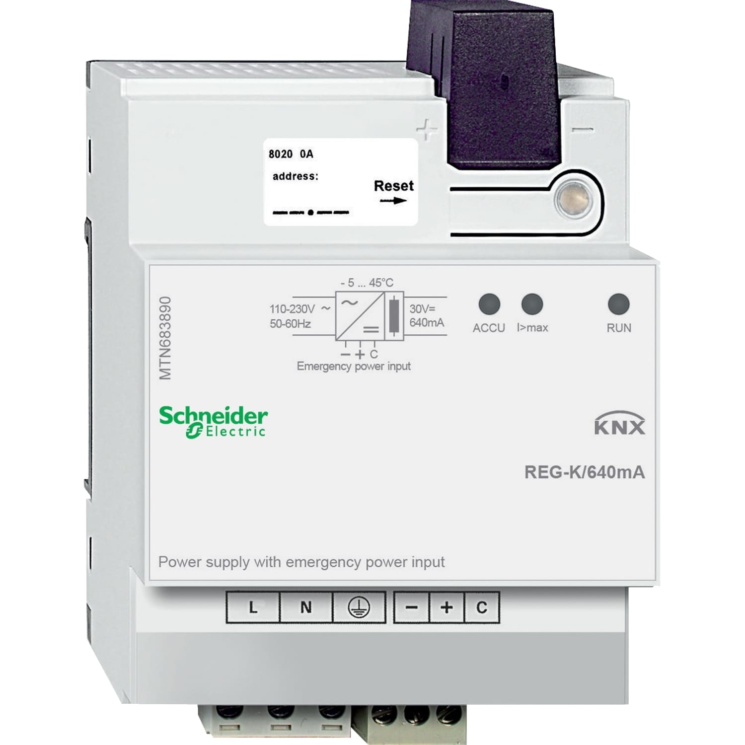 SCHNEIDER ELECTRIC - SNRMTN683890 ALIMENTATORE KNX REG-K/640 MA EMERG.