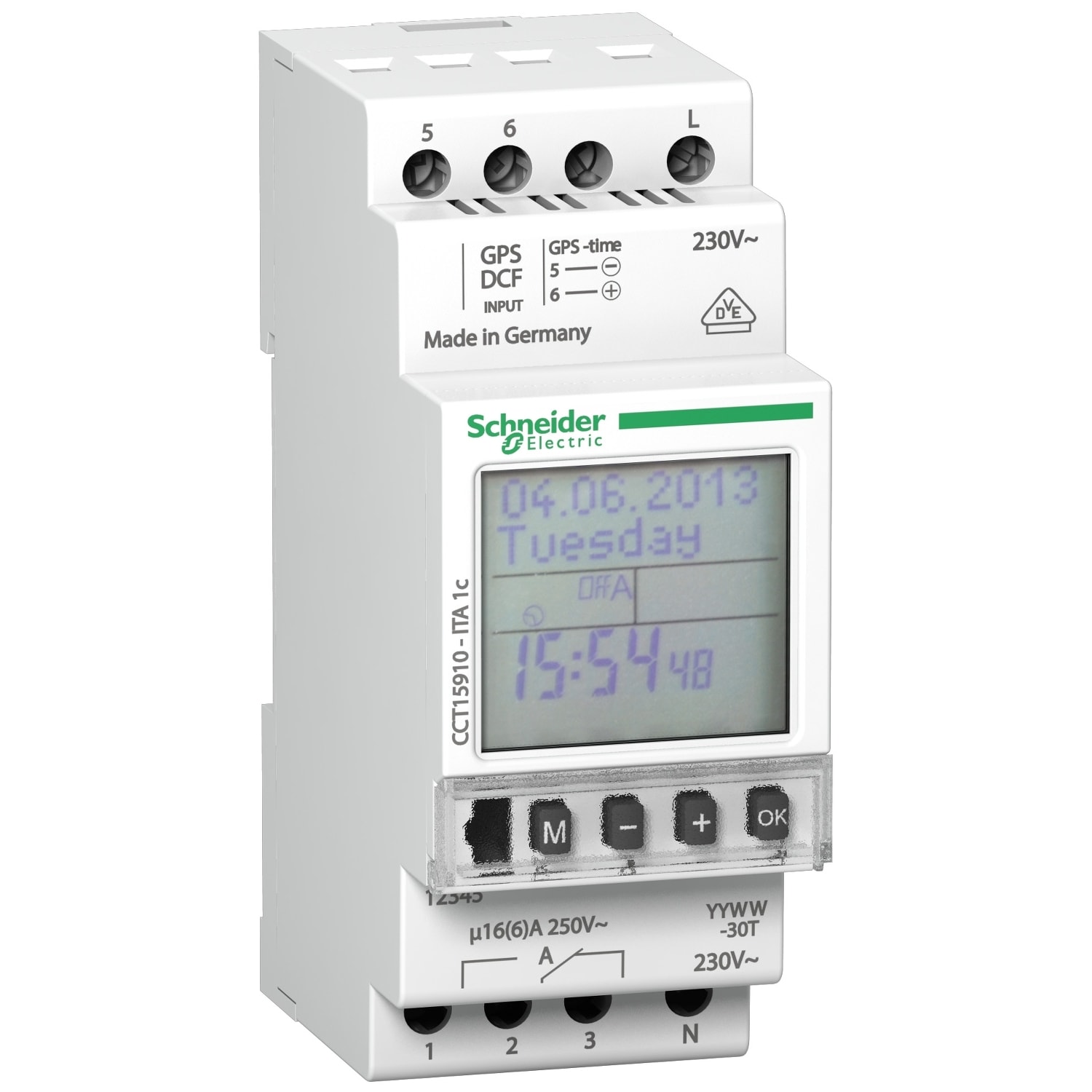 SCHNEIDER ELECTRIC - SNRCCT15910 Interruttore orario ITA, 1 canale, 24h+7giorni+1anno