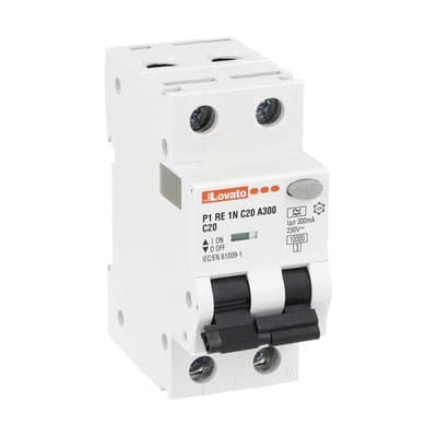 LOVATO - LOVP1RE1NC20A300 INTERR.MAGNETOT.DIFF.1P+N C20 300MA 10KA
