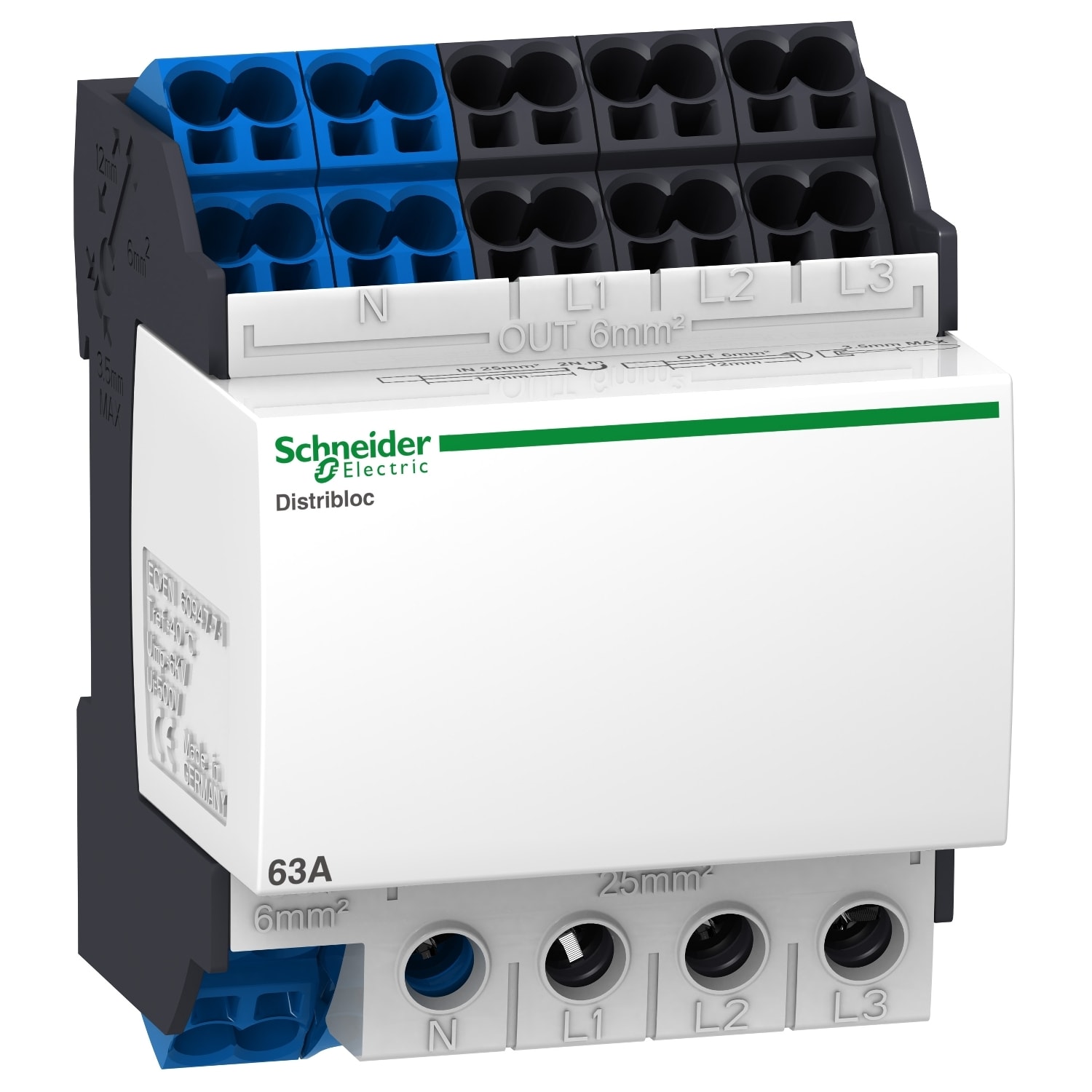 SCHNEIDER ELECTRIC - SNRLVS04041 DISTRIBLOC 4P 63A ALIMENTAZIONE BASSO