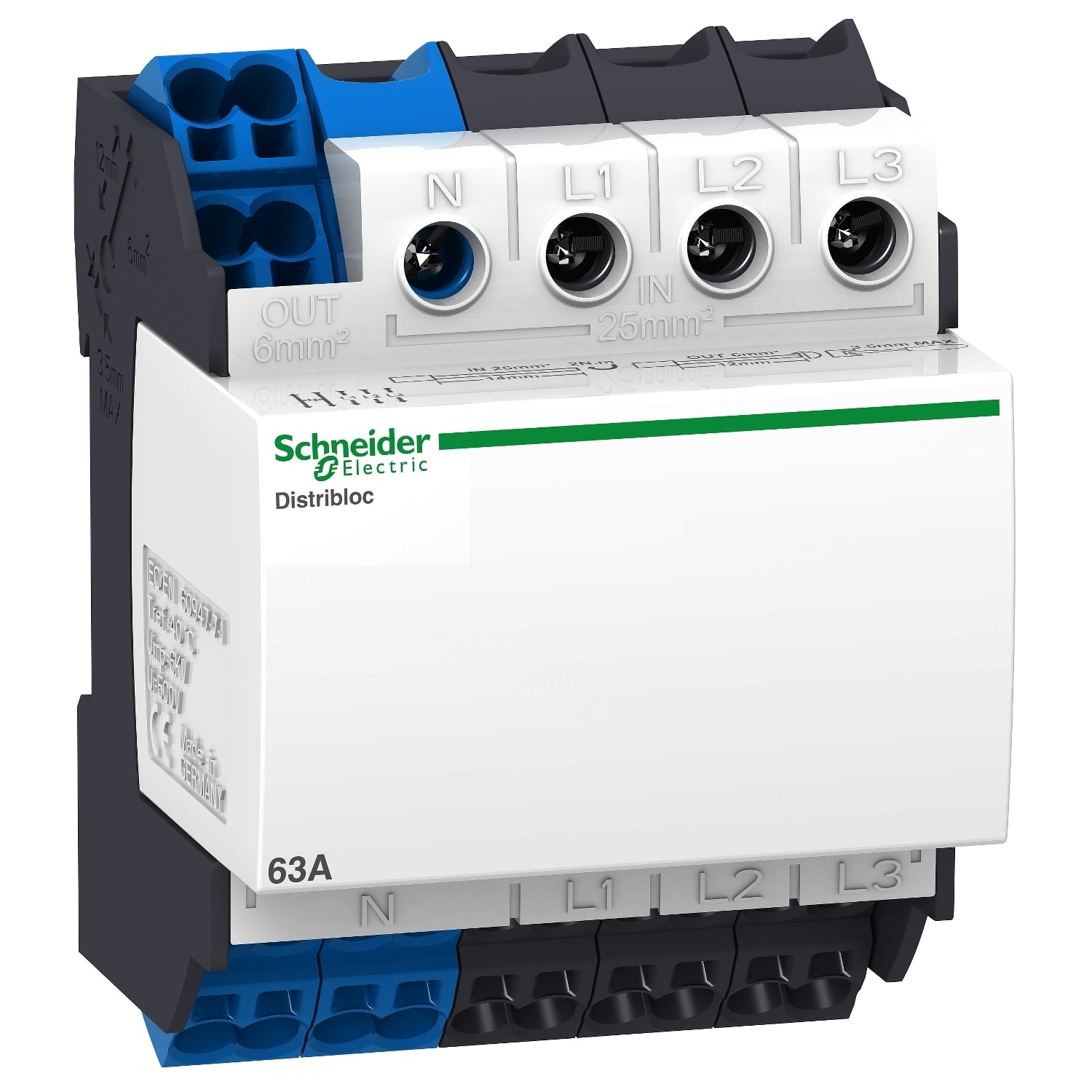 SCHNEIDER ELECTRIC - SNRLVS04040 DISTRIBLOC 4P 63A ALIMENTAZIONE ALTO