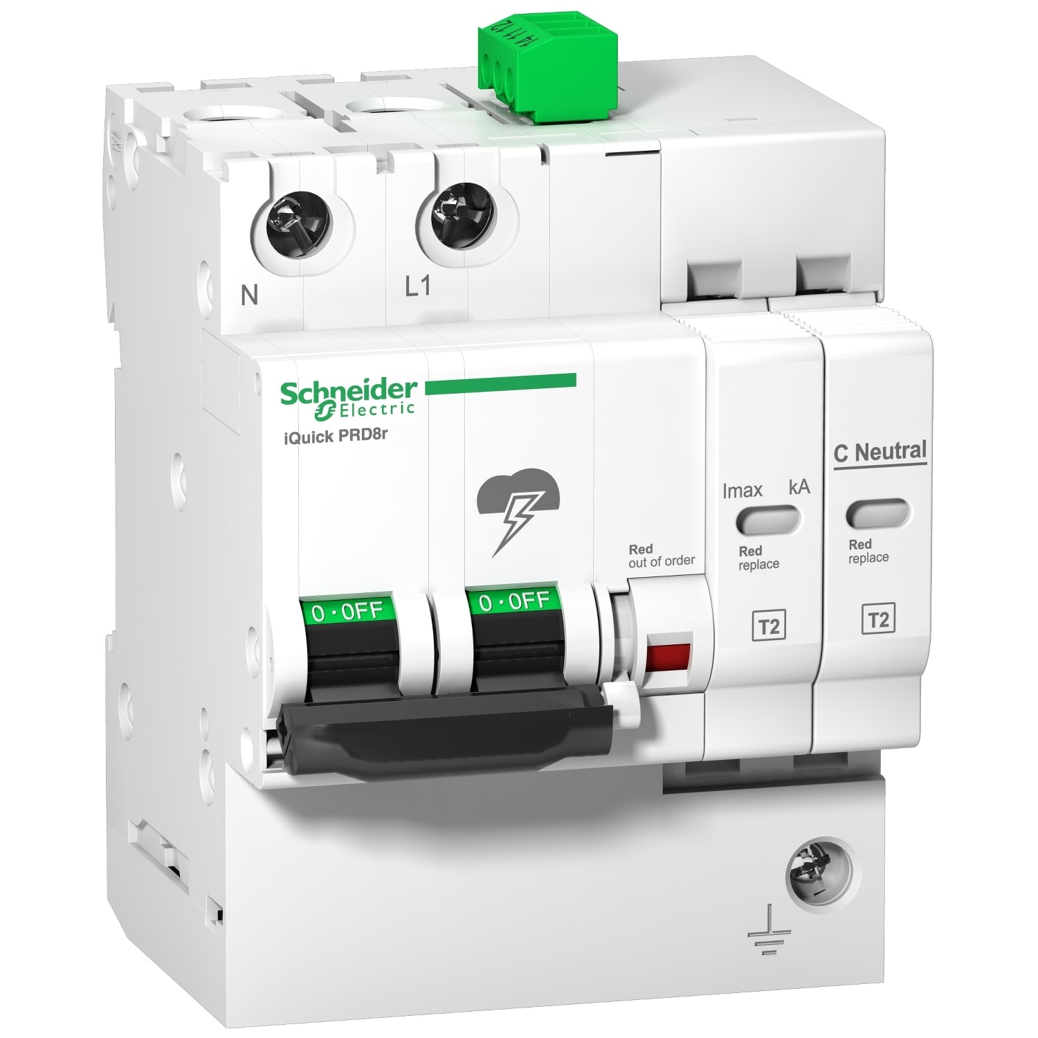 SCHNEIDER ELECTRIC - SNRA9L16298 IQUICK PRD8R 1P+N 2KA RIPOR. ESTR. T2-3