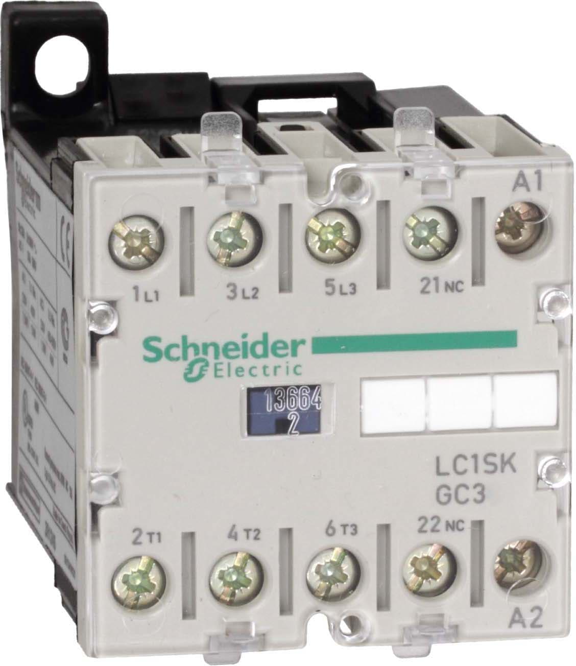 SCHNEIDER ELECTRIC - SNRLC1SKGC310P7 Contattore miniaturizzato TeSys SK - 3P (3 NA) - AC3 - 690 V 9 A - 230 Vca