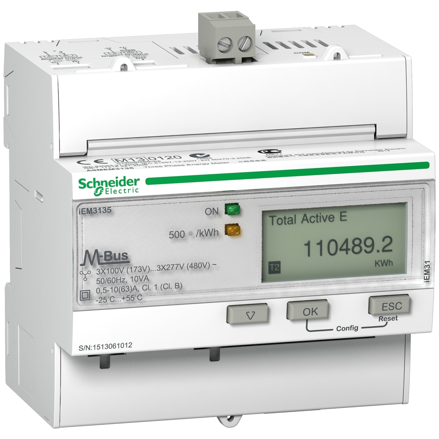 SCHNEIDER ELECTRIC - SNRA9MEM3135 IEM3135 3P+N INS.DIR.63A,M-BUS,MID