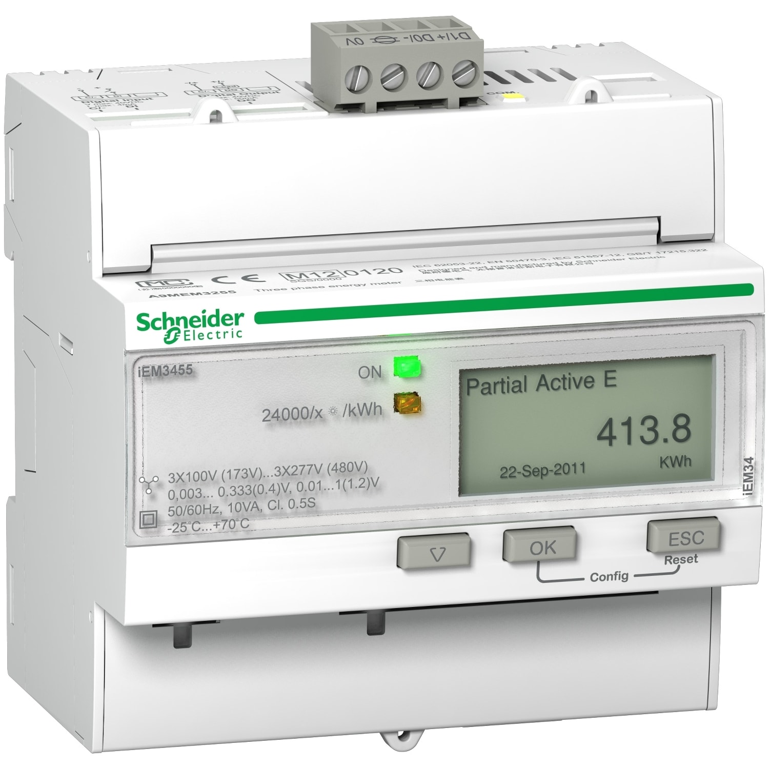SCHNEIDER ELECTRIC - SNRA9MEM3555 IEM3555 3P+N, INS.CON TA ROGOWSKI,MODBUS