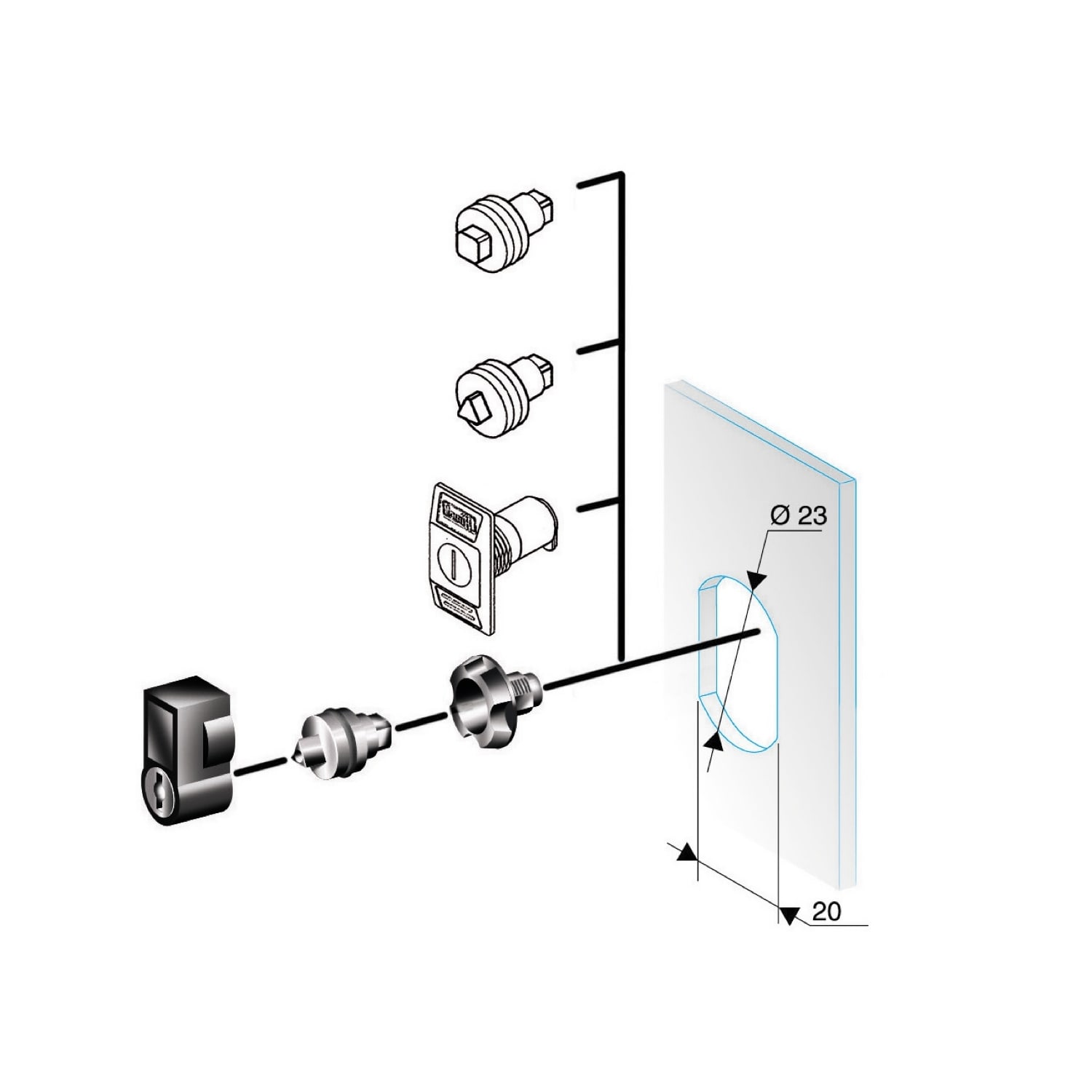 SCHNEIDER ELECTRIC - SNRNSYTC8CRN SERRATURA QUADRATA 8 MM