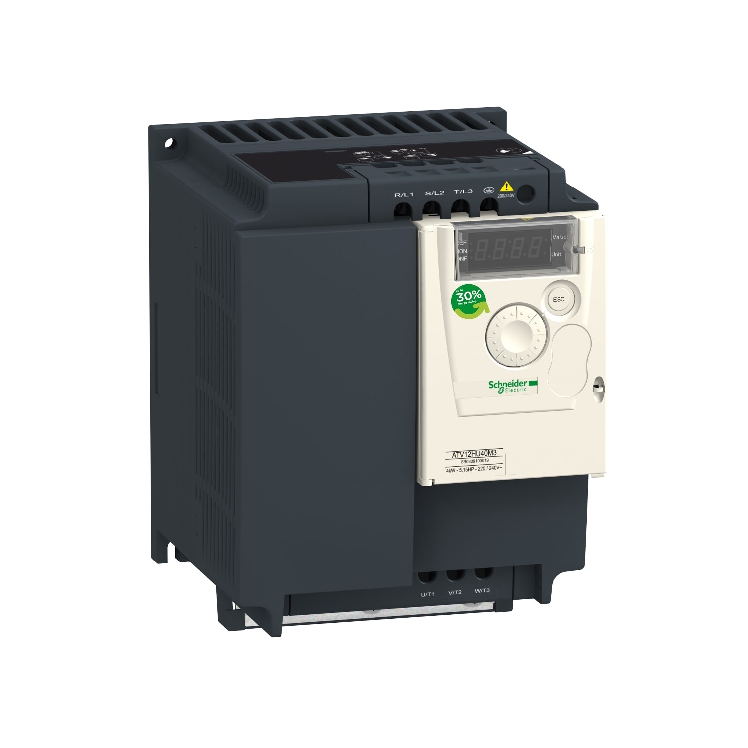 SCHNEIDER ELECTRIC - SNRATV12HU30M3 Variatore di velocità ATV12 - 3 kW - 200-240 V - 3ph - con diss.term.