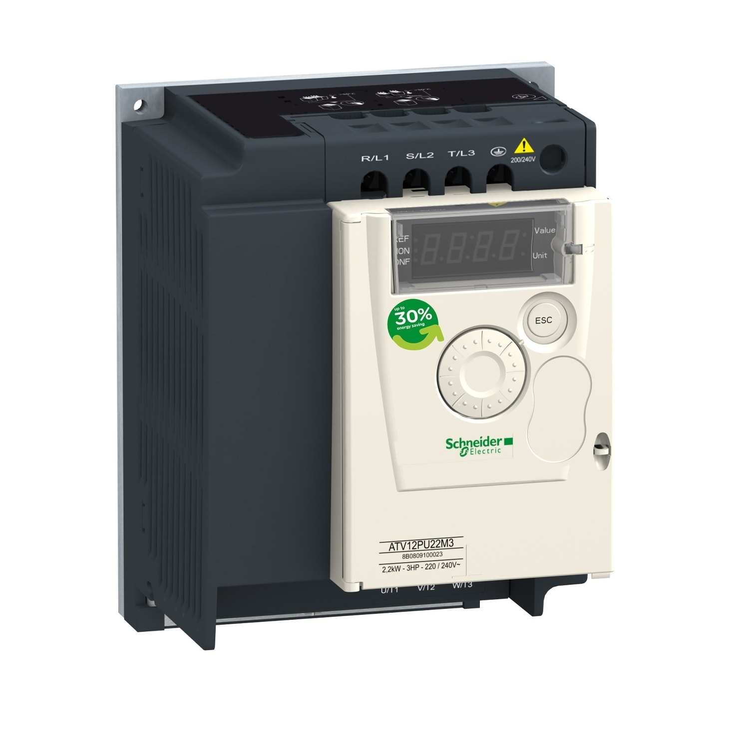 SCHNEIDER ELECTRIC - SNRATV12PU22M3 ATV12 2.2KW 240V TRI PIANO