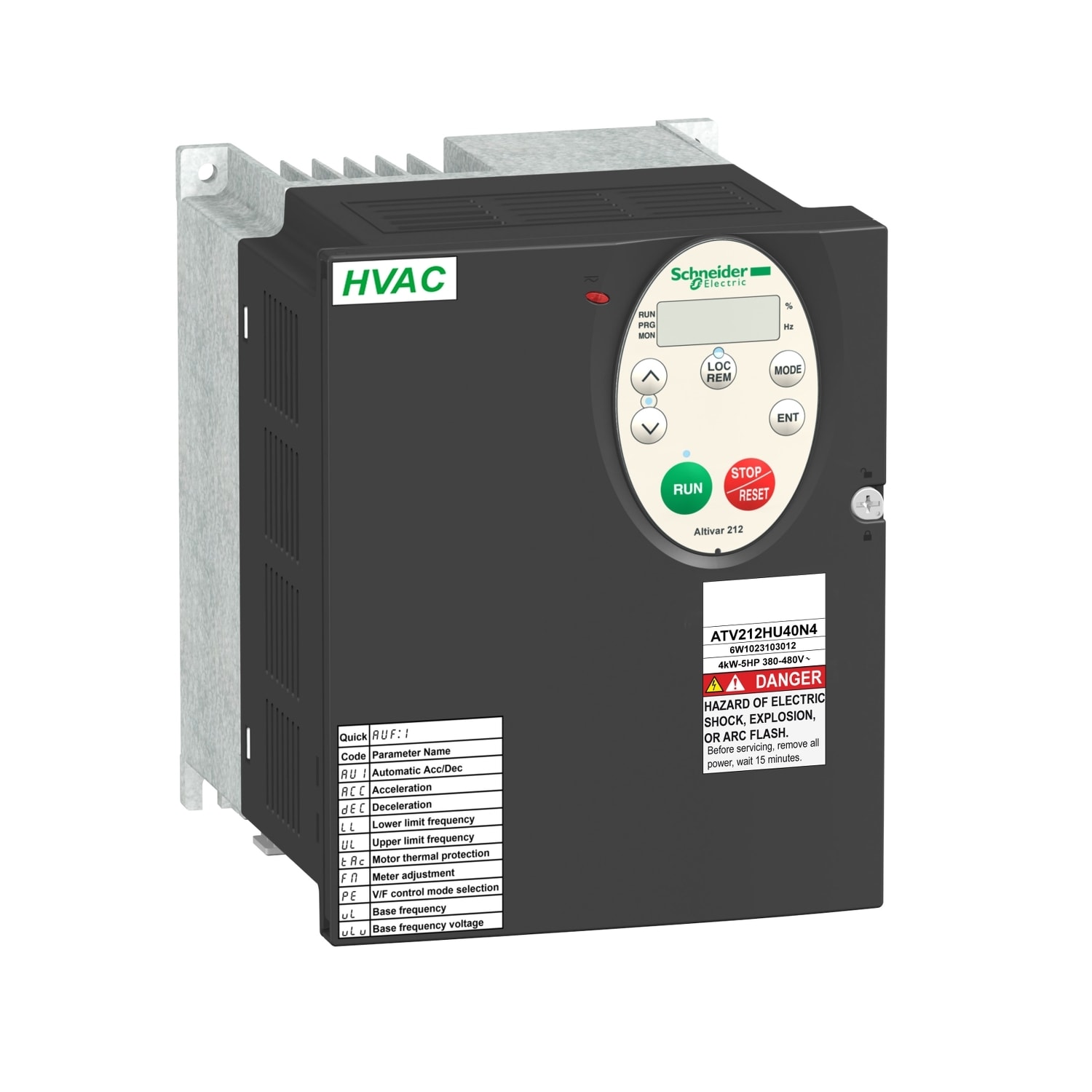 SCHNEIDER ELECTRIC - SNRATV212HU40N4 ATV212 4KW 5HP 480V TRI CEM IP20