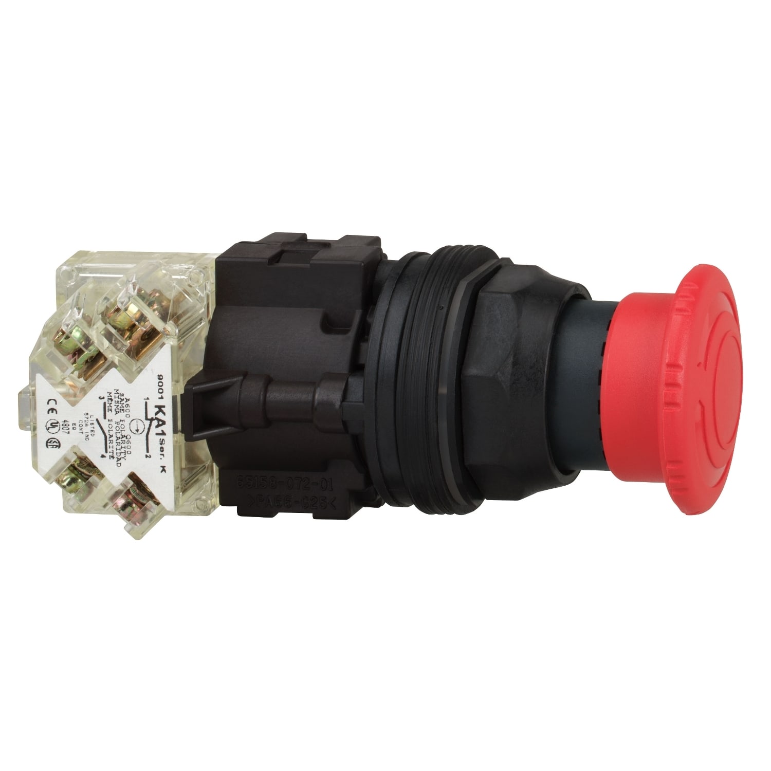 SCHNEIDER ELECTRIC - SNR9001KR16H2 Pulsante di arresto di emergenza, Harmony 9001K, metallo, fungo 40 mm, rosso, 30 mm, 2 posizioni, girare per sbloccare, 2 NC/NO