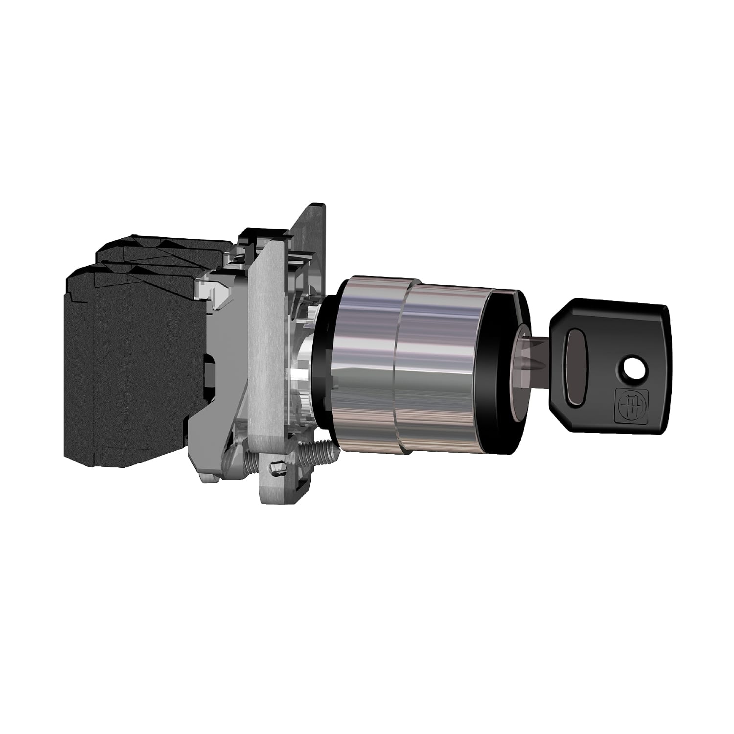 SCHNEIDER ELECTRIC - SNRXB4BG21EX Selettore a chiave nero Ø22 - 2 POSIZ. 90° - 1 NO - ATEX