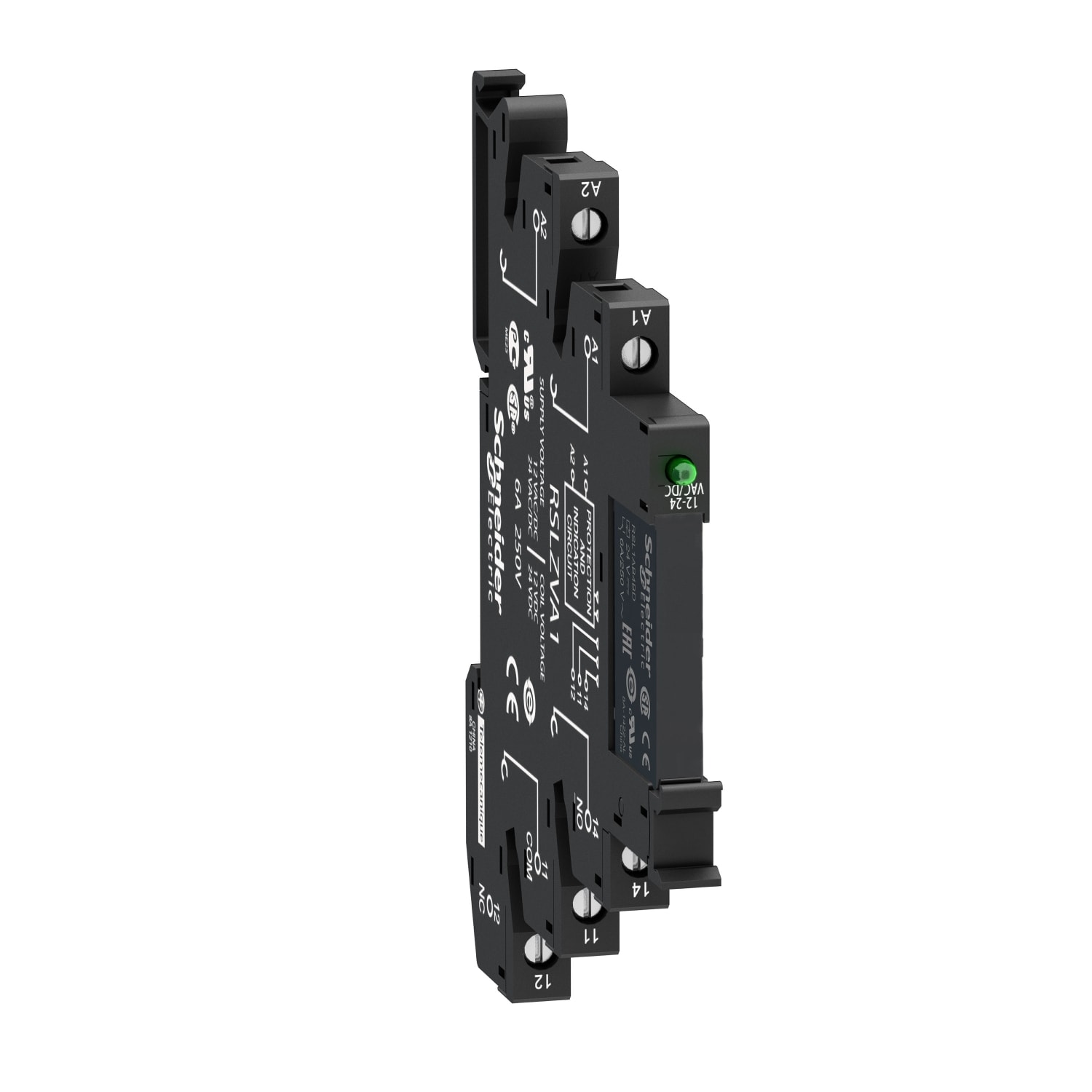 SCHNEIDER ELECTRIC - SNRRSL1PVBU Relè interfaccia "SLIM" su base a vite con led e circuito di protezione, 24 V