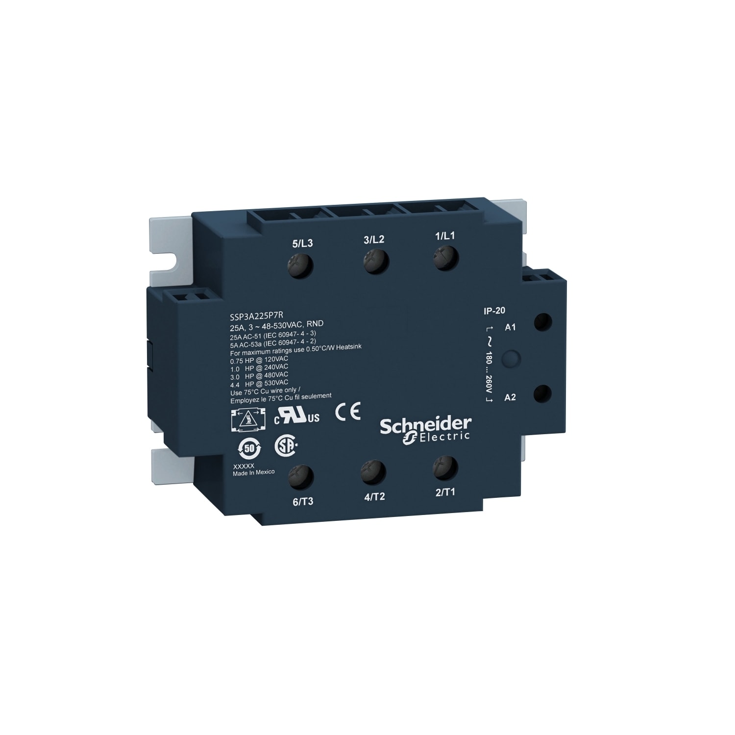 SCHNEIDER ELECTRIC - SNRSSP3A225BDT RELE STATICO TRIFASE 25A 42...660VAC