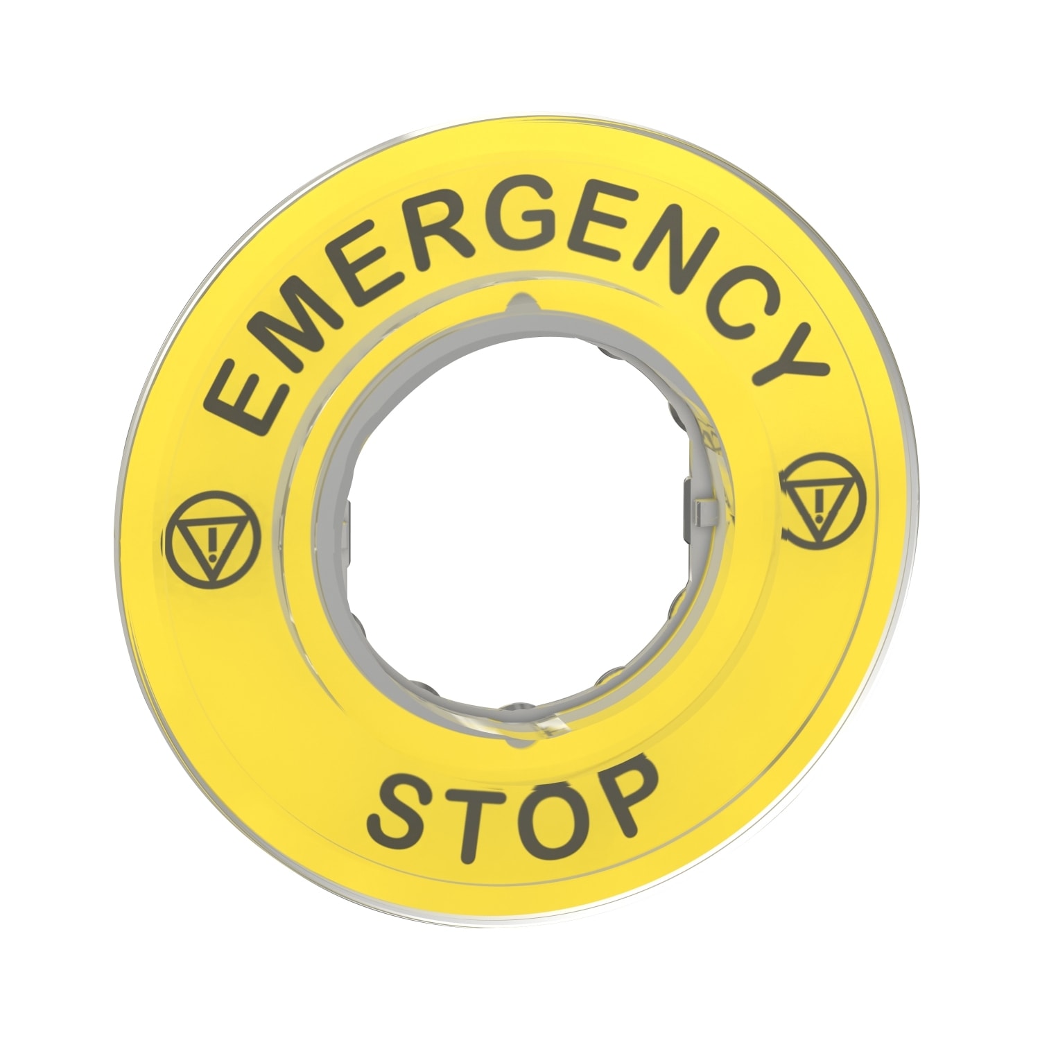 SCHNEIDER ELECTRIC - SNRZBY9320 Etichetta circolare Ø60 per arresto emerg.-EMERGENCY STOP/logo ISO13850