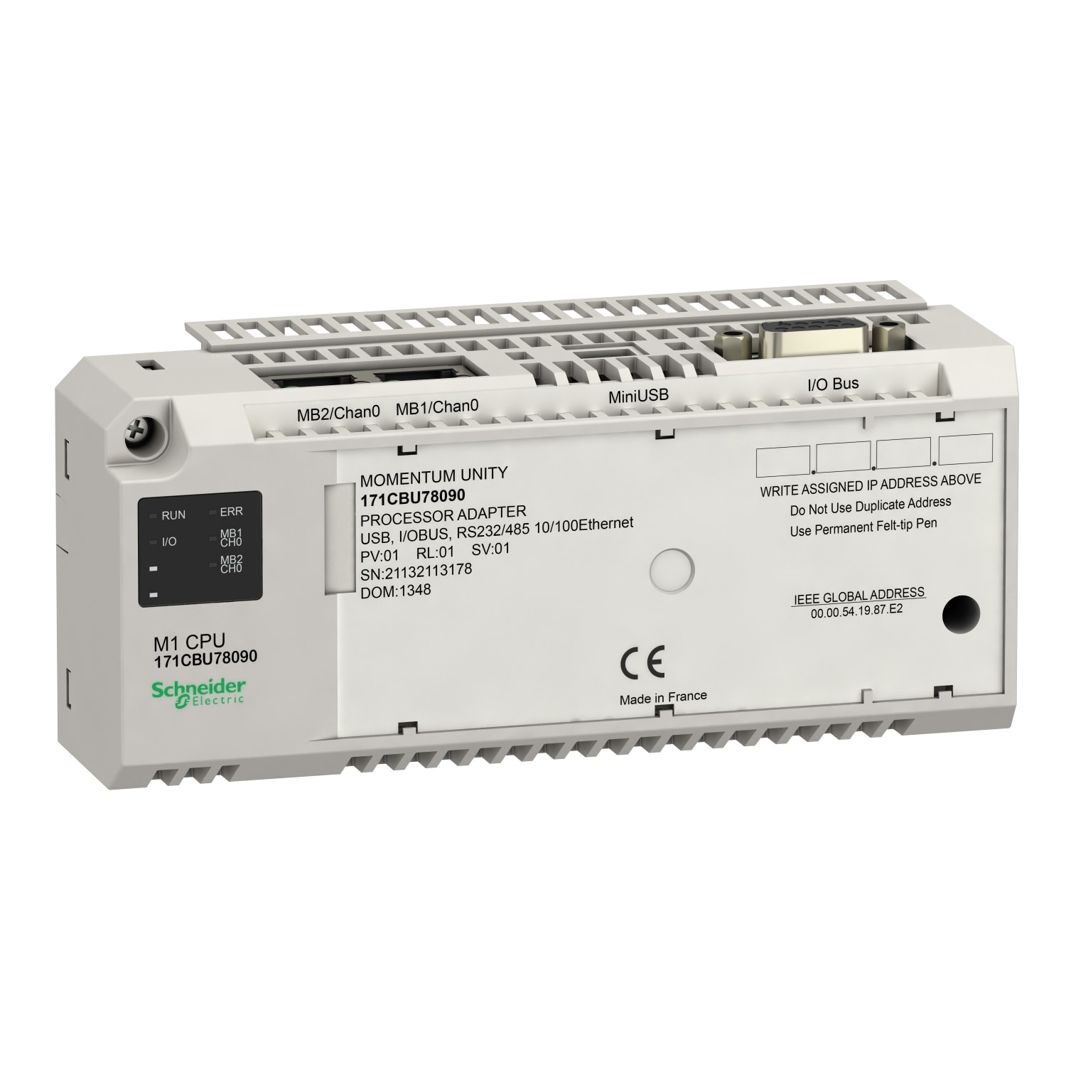 SCHNEIDER ELECTRIC - SNR171CBU78090 PROCESSORE UNITY M1 USB I/O