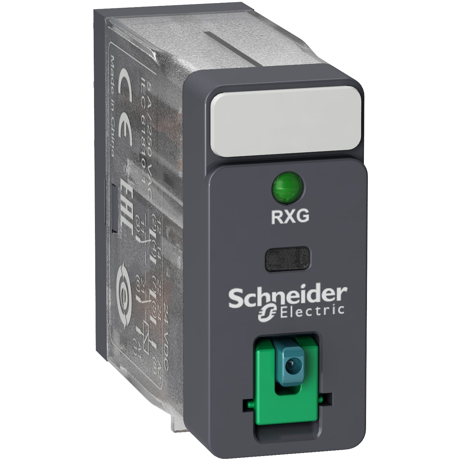SCHNEIDER ELECTRIC - SNRRXG22JD Relè interfaccia Harmony RXG - 2 NC/NO standard - 12 VDC - 5 puls. TEST e led