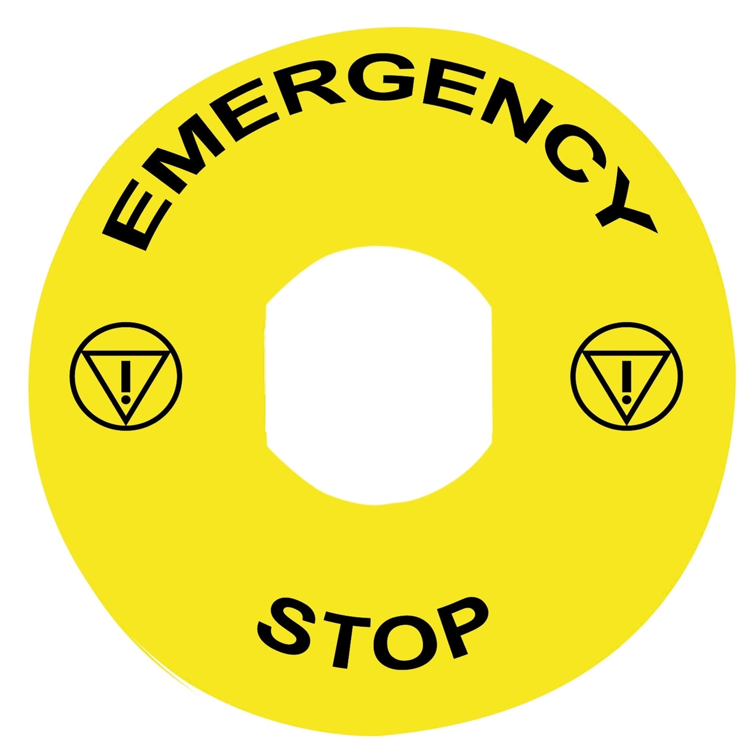 SCHNEIDER ELECTRIC - SNRZBY8330 Etichetta circolare Ø90 per arresto emerg.-EMERGENCY STOP/logo ISO13850